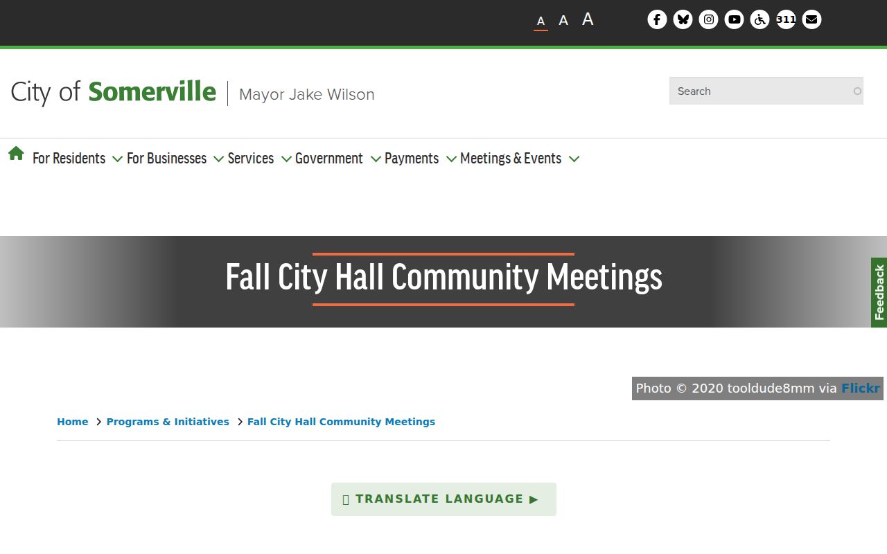 Somerville neighbors community meeting page with neighborhood area routing