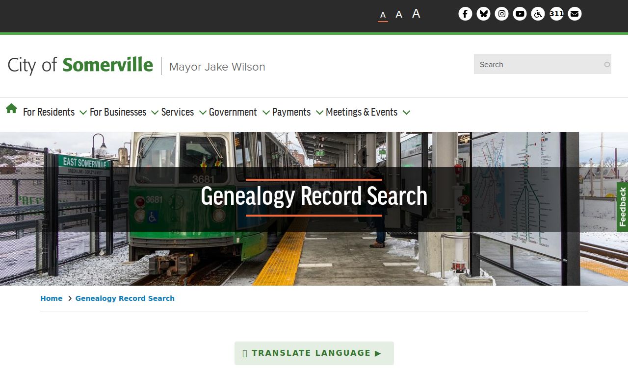 Somerville residents directory local genealogy record request information